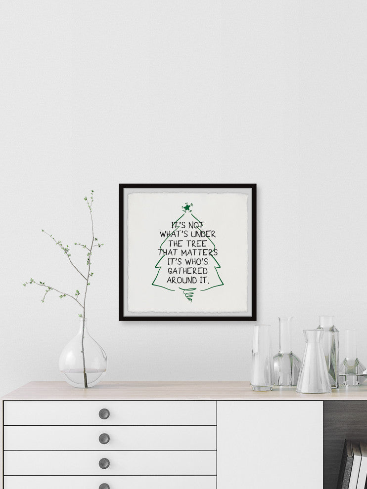 "Under the Christmas Tree" Framed Painting Print, 12x12