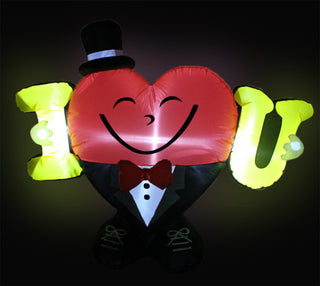 4' Tall Valentine's I Love U Heart Inflatable