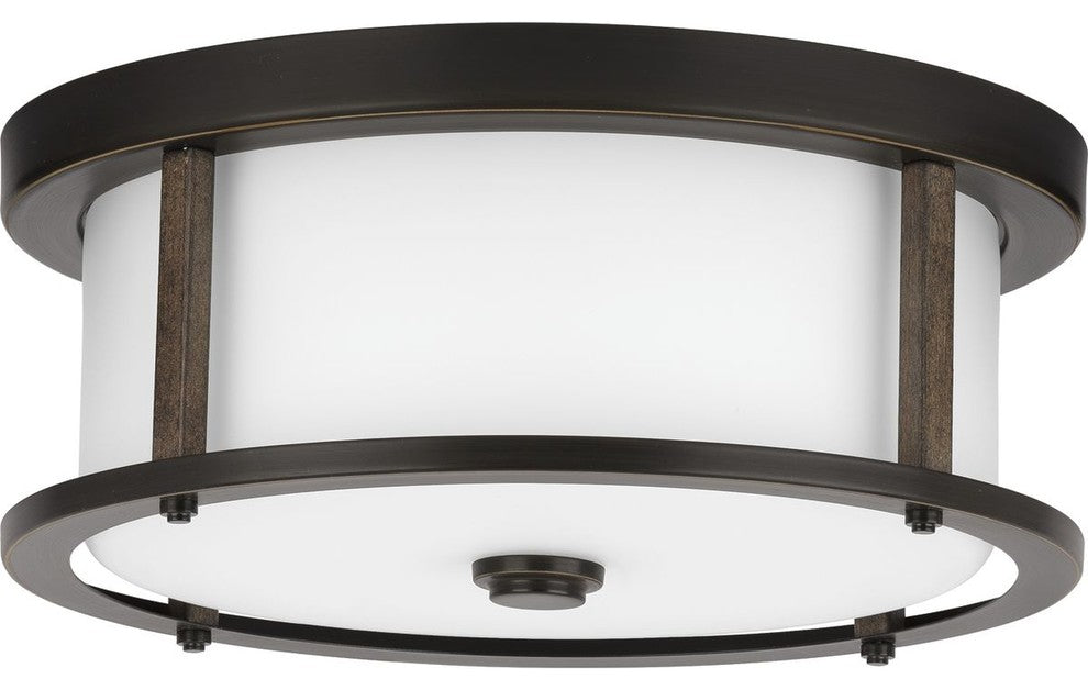Mast Collection 2-Light 13" Flush Mount, Antique Bronze