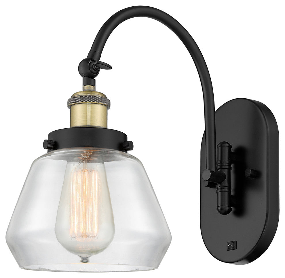 Innovations 918-1W-BAB-G172-LED Fulton 1 Light 7" Sconce, Black Antique Brass