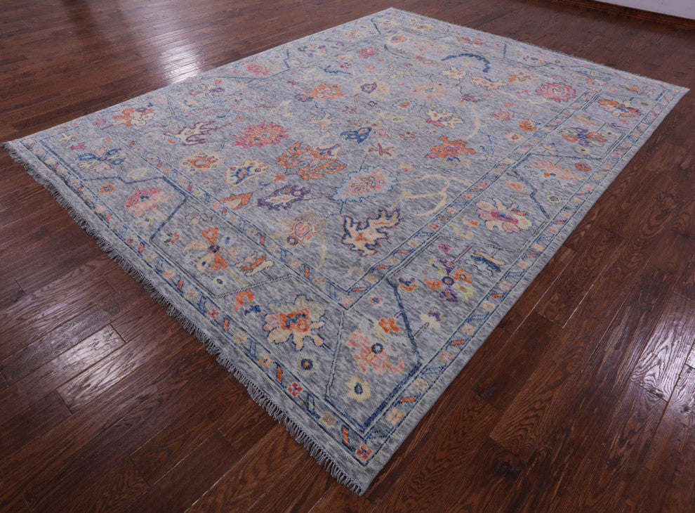 Turkish Oushak Handmade Wool Rug 9' 1" X 11' 11" - Q16131