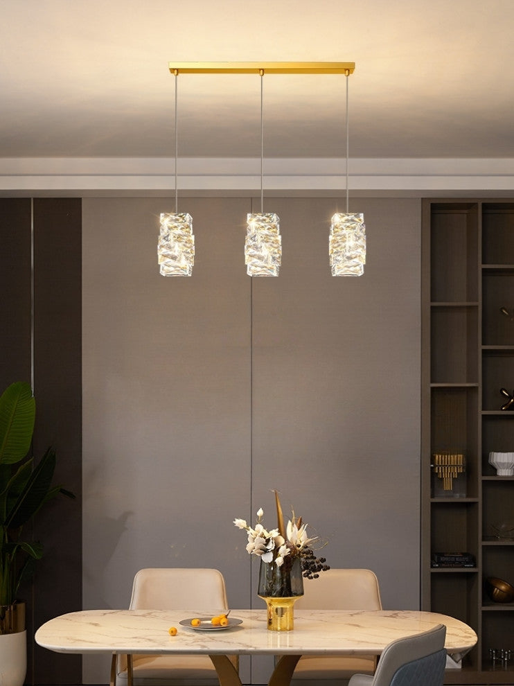 MIRODEMIÂ® Mioglia | Art Deco Copper LED Crystal Pendant Lamp, Style B