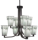 Apollo 8-Light Chandelier, Dark Granite/New Deco Art