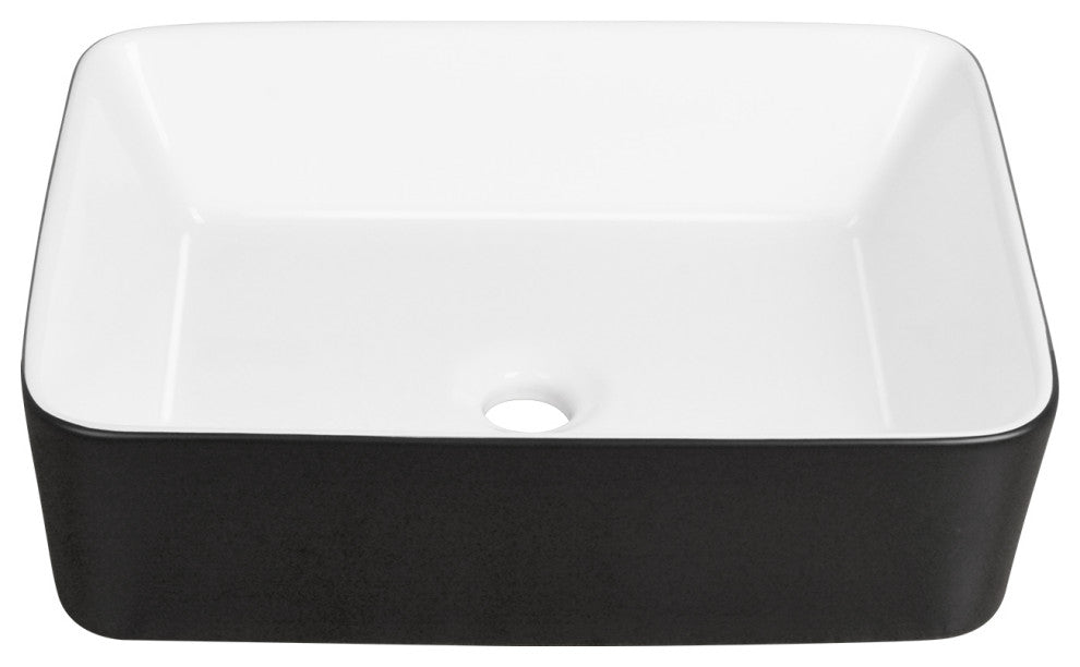 19"X15" Ceramic Rectangular Vessel Bathroom Above Counter Sink