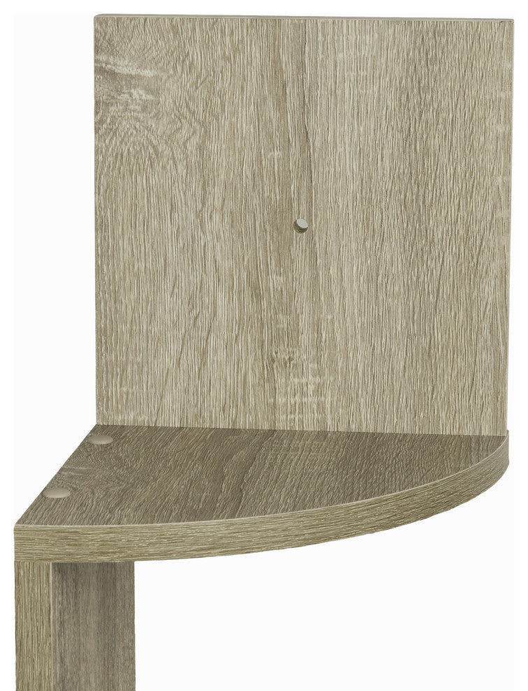 Booker Wall Mount Corner Shelf, Weathered Oak