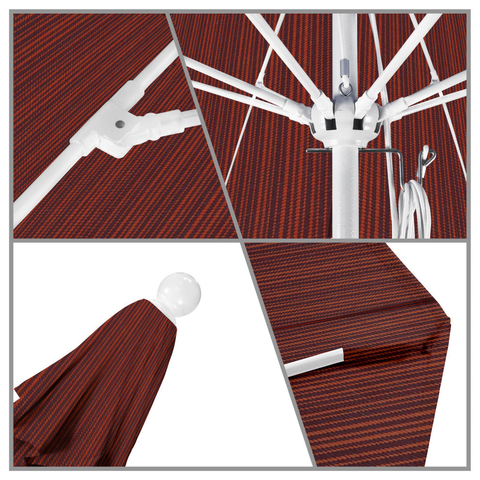 11' Fiberglass Umbrella With White Frame, Terrace Adobe, 11'