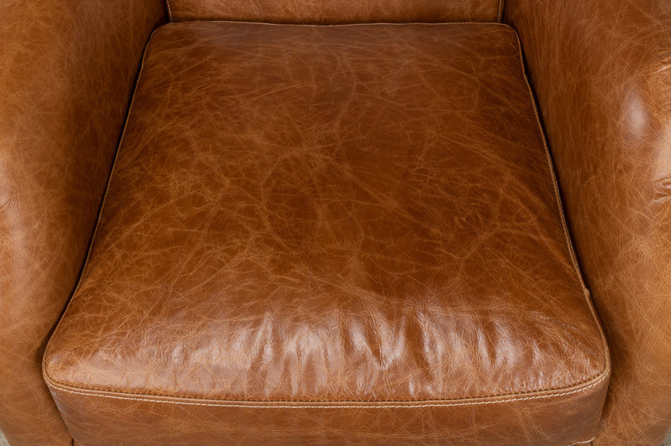 Baker Brown Leather Club Arm Chair