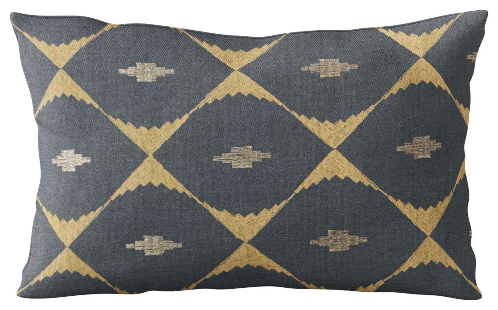 Plutus Blue Cube Diamond Luxury Throw Pillow, 24"x24"