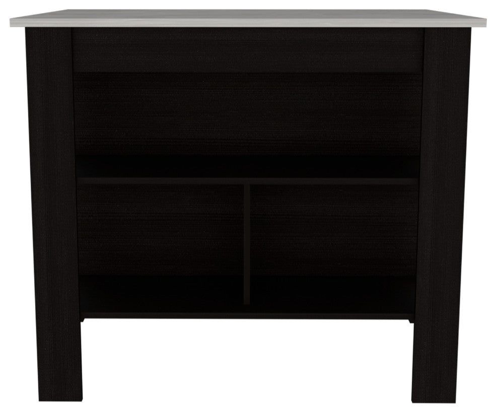 Kitchen Island Dozza, Kitchen, Dark Brown / Onyx