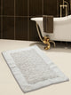 Bath Rug Cotton and Chenille Tufted, 34"x21", White, GSF 200, Pattern Lima