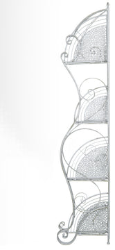 HomeRoots 16" X 3.5" X 67.5" Antique White Steel Corner Bakers Rack With Shelves