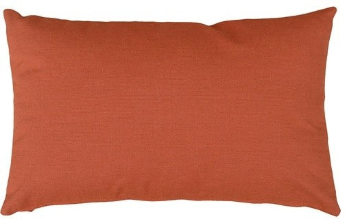 Pillow Decor - Sunbrella Solid Color Outdoor Pillow, Spectrum Grenadine, 12" X 2