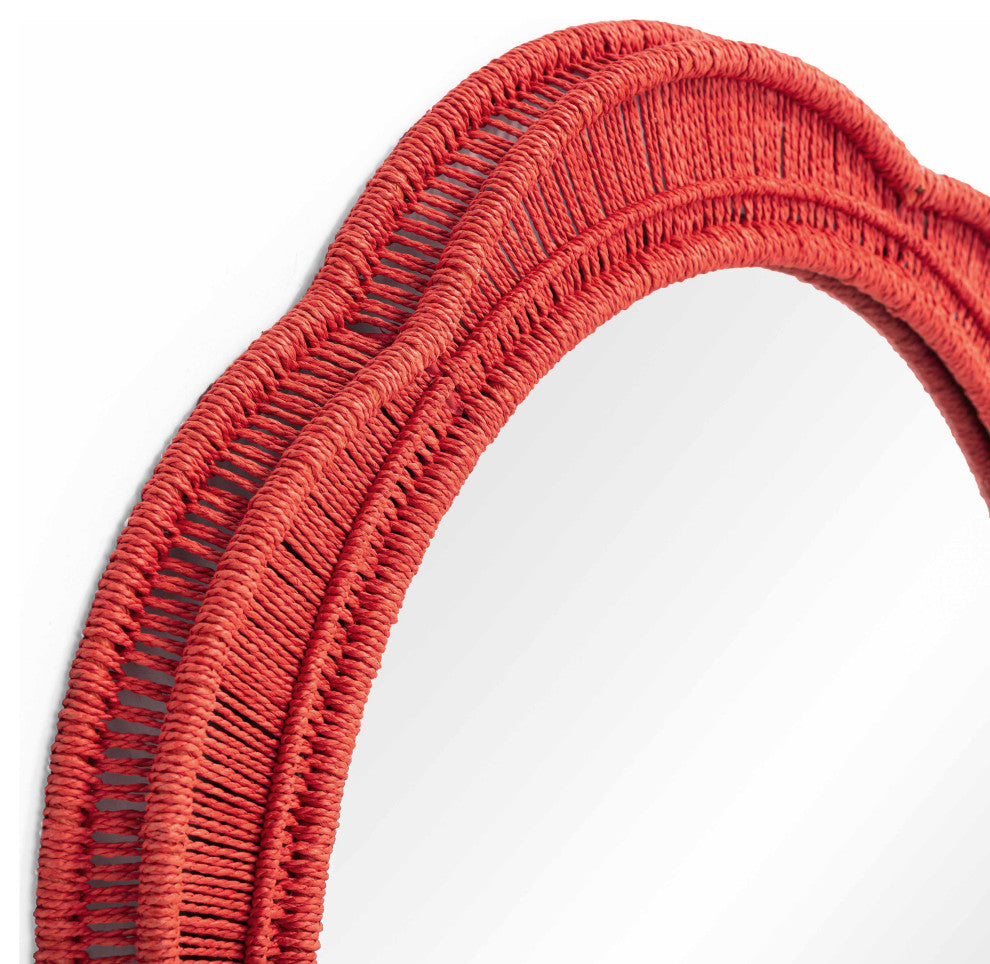 Zeva Wall Mirror, Red