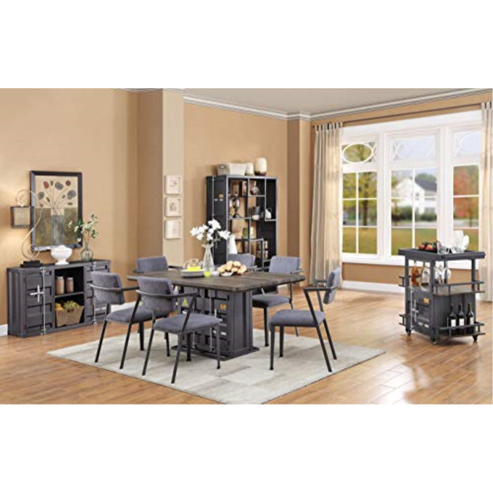 Dining Table Antique Walnut and Gunmetal