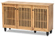 Fernanda Modern and Contemporary Oak Brown Finished Wood 3-Door Shoe Cabinet