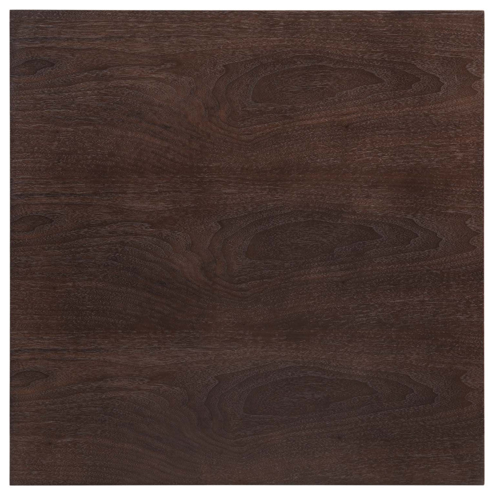 28" Dining Table, Square, White Walnut, Metal, Modern, Bistro Hospitality