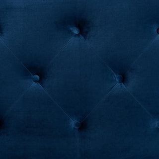 Navy Blue Velvet Fabric Upholstered King Size Headboard