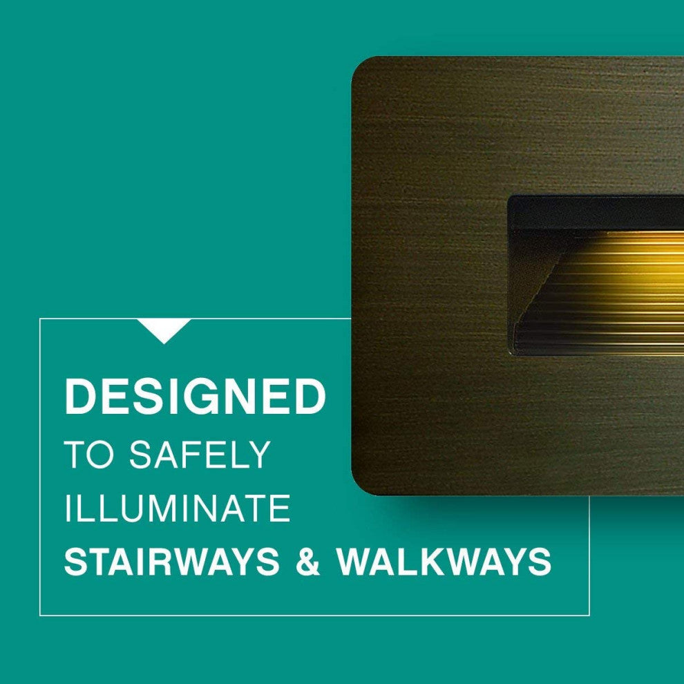 Hinkley Landscape Lighting Luna 4.5" Horizontal 12v Step Light, Matte Bronze