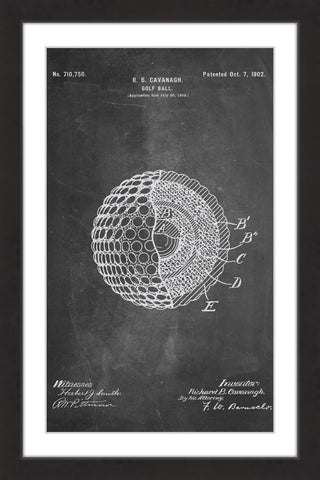 "Golf Ball 1902 Chalk" Framed Painting Print