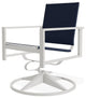 Tribeca Sling Outdoor Swivel Rocker, Navy/Snow