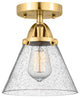 Large Cone Semi-Flush Mount, Satin Gold, Seedy, Seedy