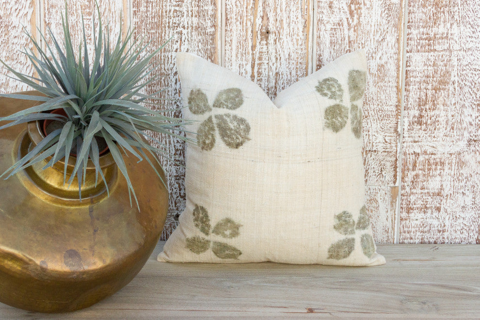 Toli Leaf Printed Organic Silk Pillow