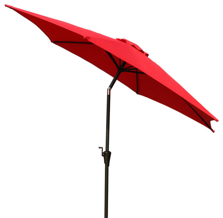 Rainey 9' Pole Umbrella With Carry Bag and Base, Red