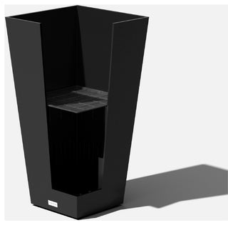 Midland Tall Square Planter, Black, 30", 2 Pack