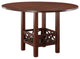 Wooden Counter Height Table With Bottom Shelf, Brown