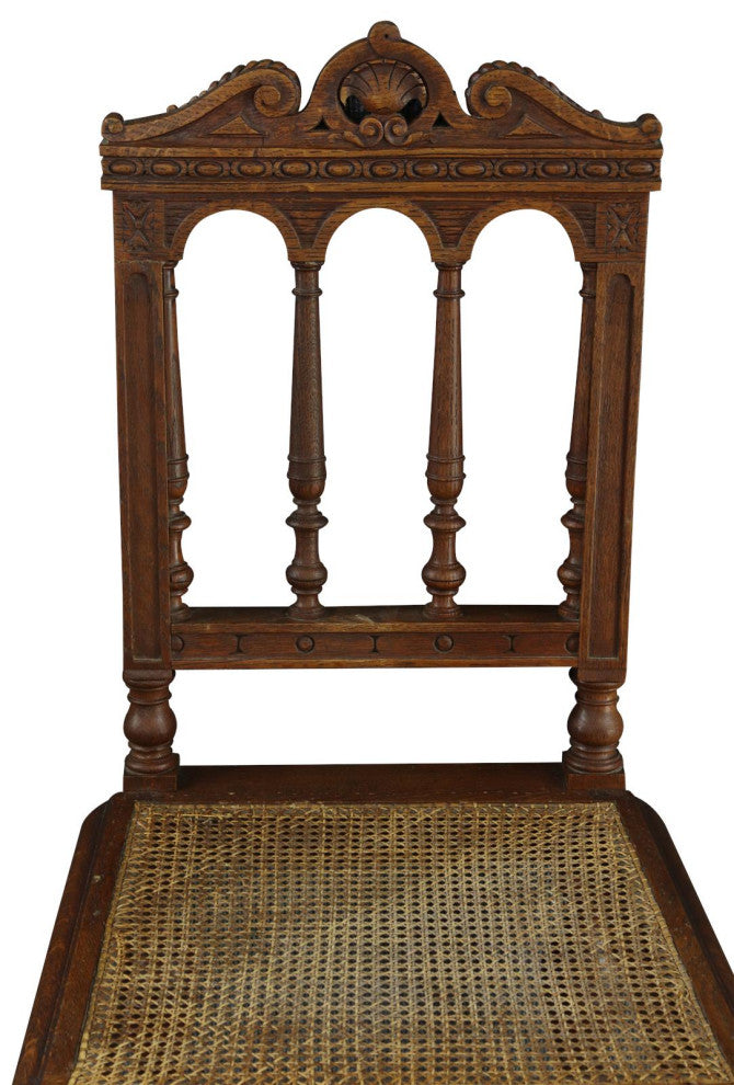 Consigned Ornate Chestnut Dining Chair - Renaissance Style