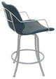 Swivel Metal Counter 26" 30" or 34" Bar Stool - Asheville, Blue - White, 34"