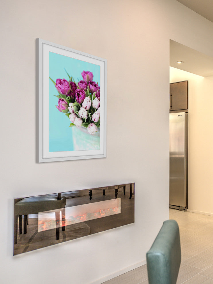 Marmont Hill, "Pink and Purple Tulips" by Sylvia Cook Framed Painting, 24x36