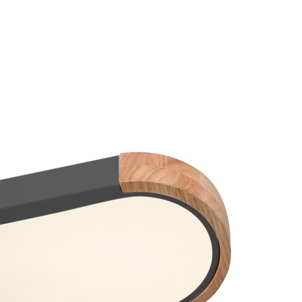 Simple Oval Dimmable LED Flush Mount, Gray, Warm White Light