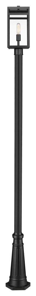 Z-LITE 596PHMR-519P-BK 1 Light Outdoor Post Mounted Fixture, Black