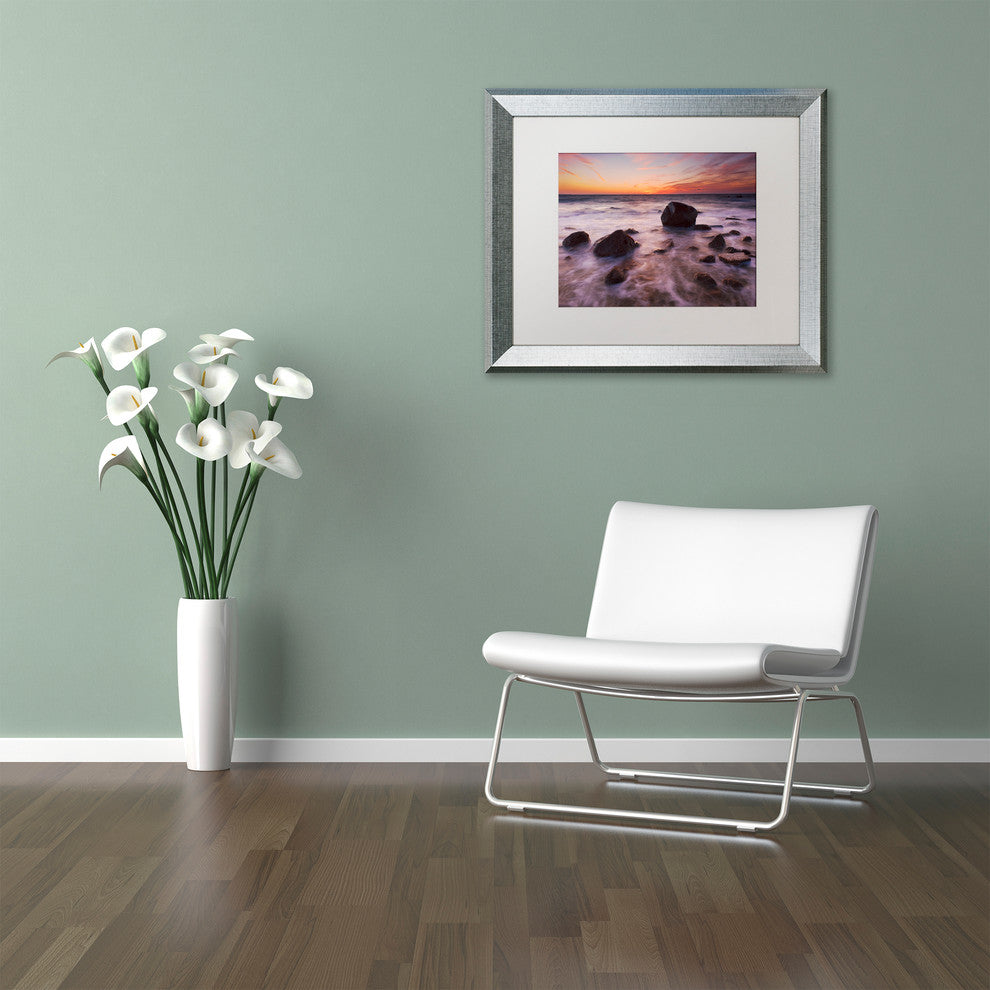 Michael Blanchette Photography 'Silky Water Rocks' Matted Framed Art, 14x11