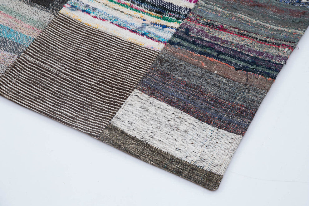 Rug N Carpet - Handmade Oriental 6' 11'' x 9' 9'' Vintage Patchwork Kilim Rug