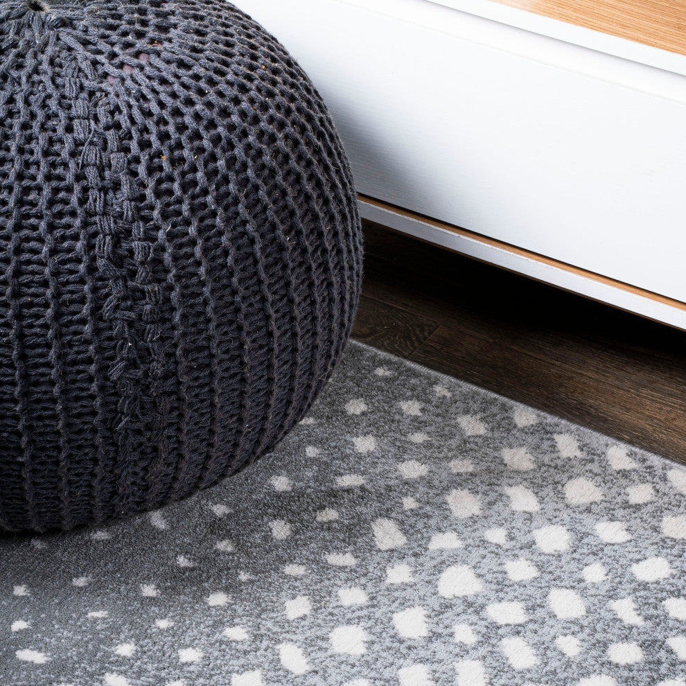 Antelope Modern Animal Gray/Cream 2 ft. x 10 ft. Runner Rug