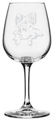 Papillon Dog Themed Etched All Purpose 12.75oz. Libbey Wine Glass