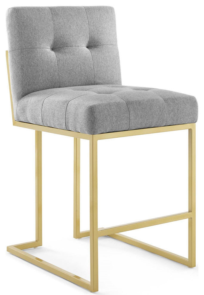 Grey Fabric Counter Stool, Heidi Giselle Gold Counter Stool, Luxe Glam Stool