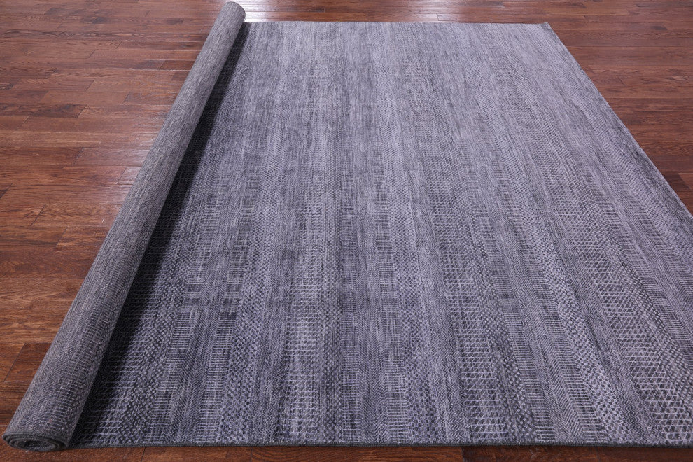 Hand-Knotted Savannah Grass Wool and Silk Rug 9' 2" X 11' 9" Q11921