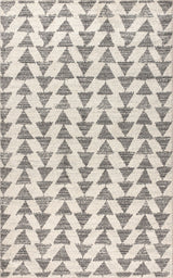 Aisha Moroccan Triangle Geometric Area Rug, Cream/Gray, 3 X 5