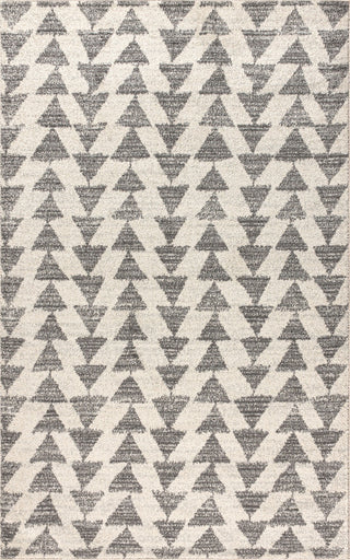 Aisha Moroccan Triangle Geometric Area Rug, Cream/Gray, 3 X 5