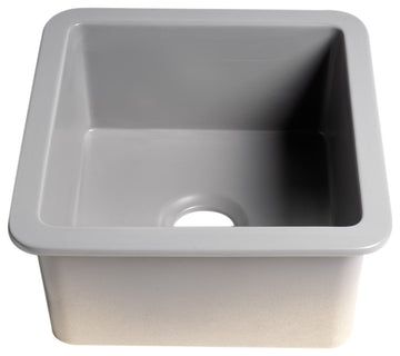 ALFI brand ABF1818S-GM Gray Matte Undermount / Drop In Fireclay Prep Sink