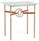 Equus Side Table, Soft Gold Finish, Bronze Accents, Chestnut Leather Strap