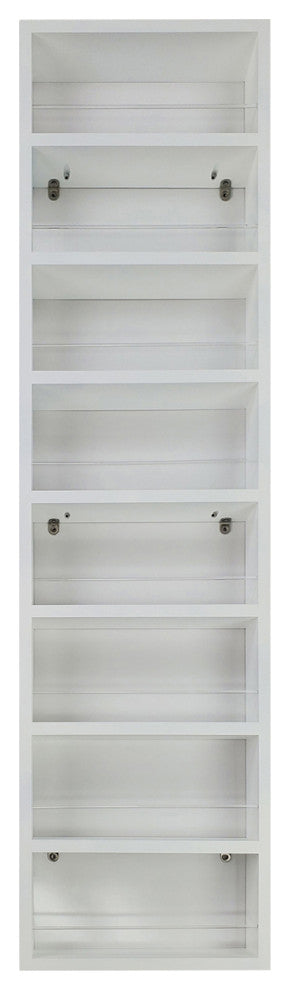 Meadow White Enamel On the Wall Spice Rack 55"h x 11"w x 3.5"d