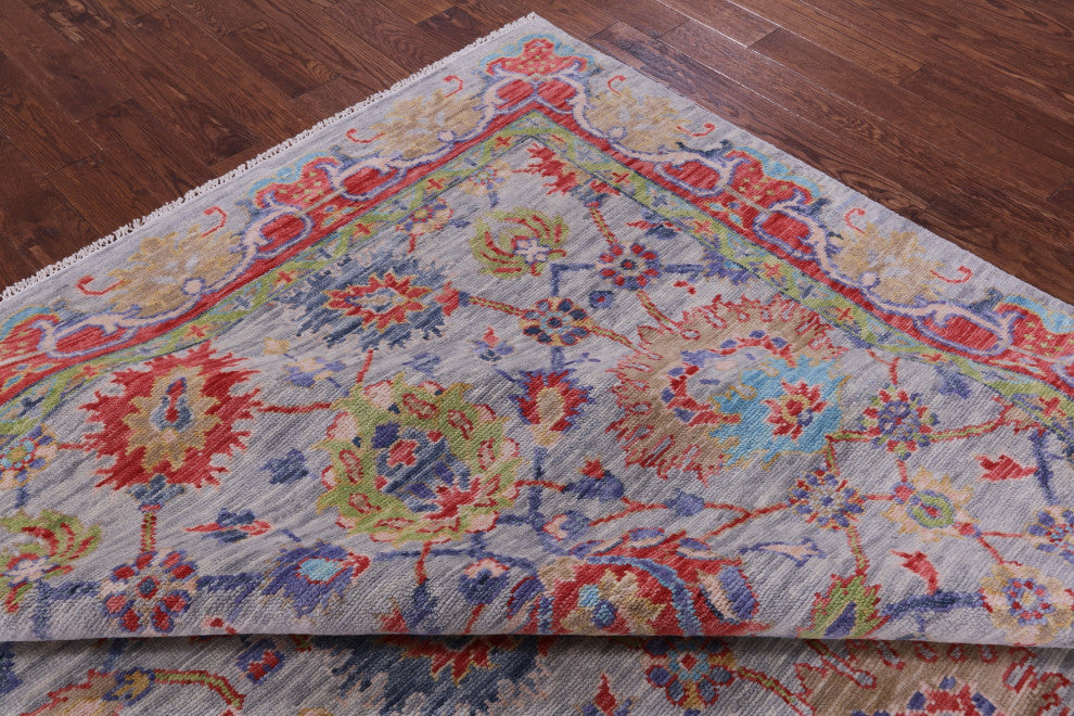 10' Square Hand-Knotted William Morris Wool Rug - Q15605