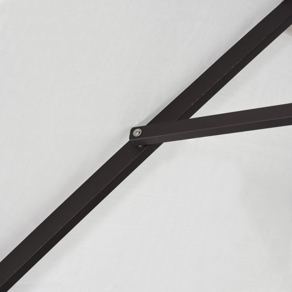11'x8' Rectangular Aluminum Umbrella Bronze, Black