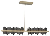 Hildene Large LED Pendant, Soft Gold Finish, Black Accent