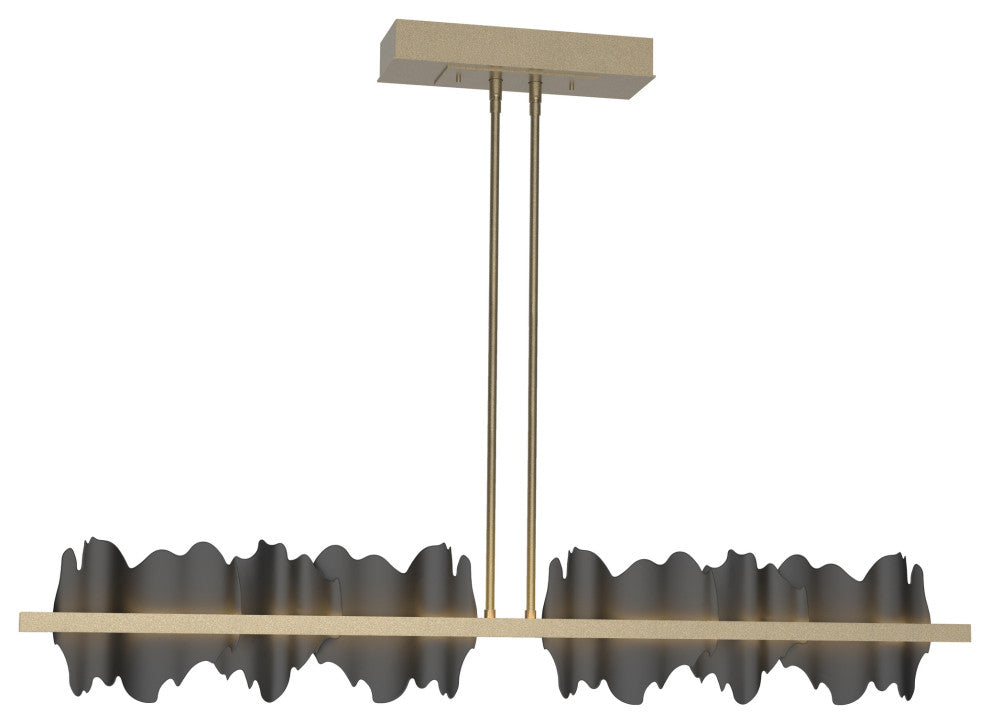 Hildene Large LED Pendant, Soft Gold Finish, Black Accent