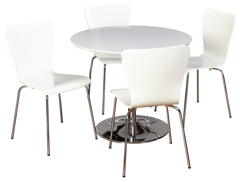 5-Piece Pisa Dining Set, White